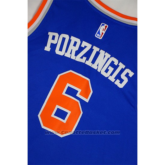 Maglia New York Knicks Kristaps Porzingis #6 Blu